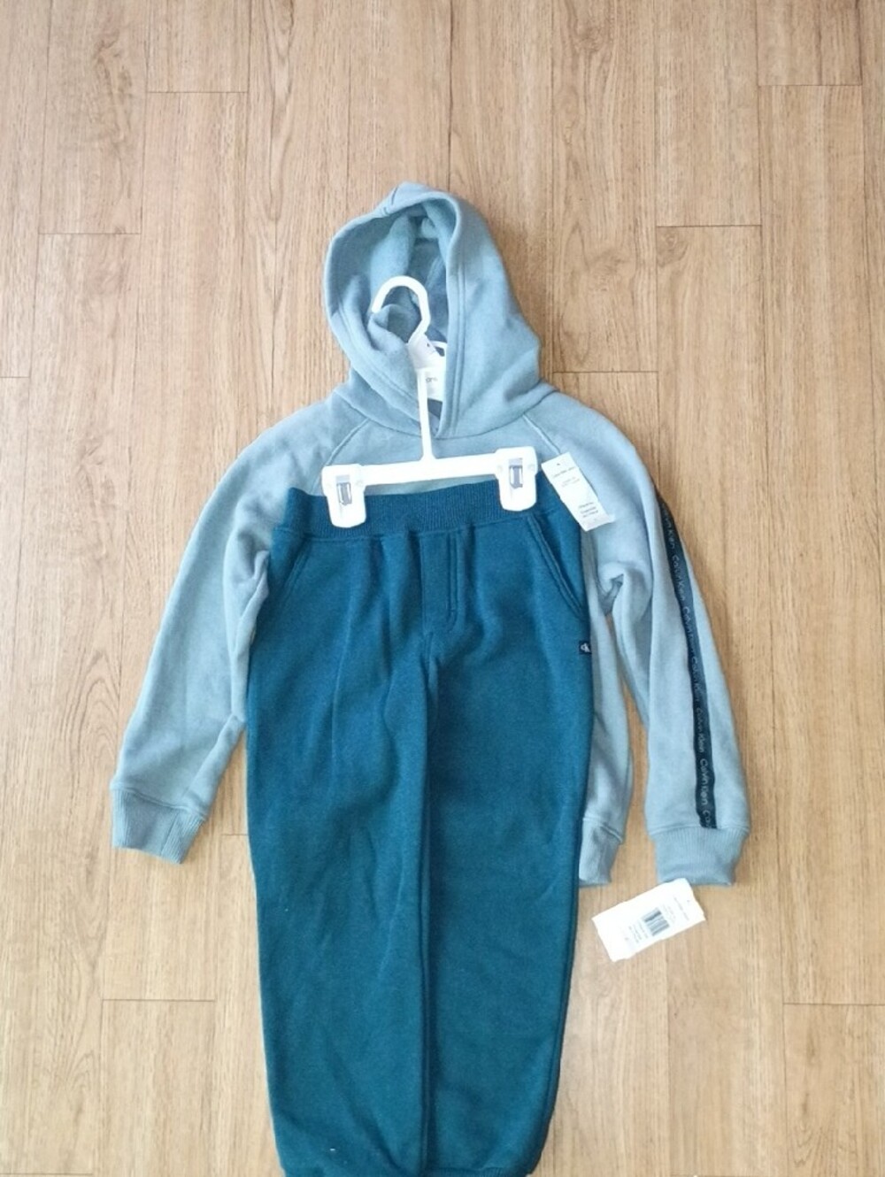Calvin Klein Kids Sage Hoodie with Teal Joggers - Picture 7 of 7